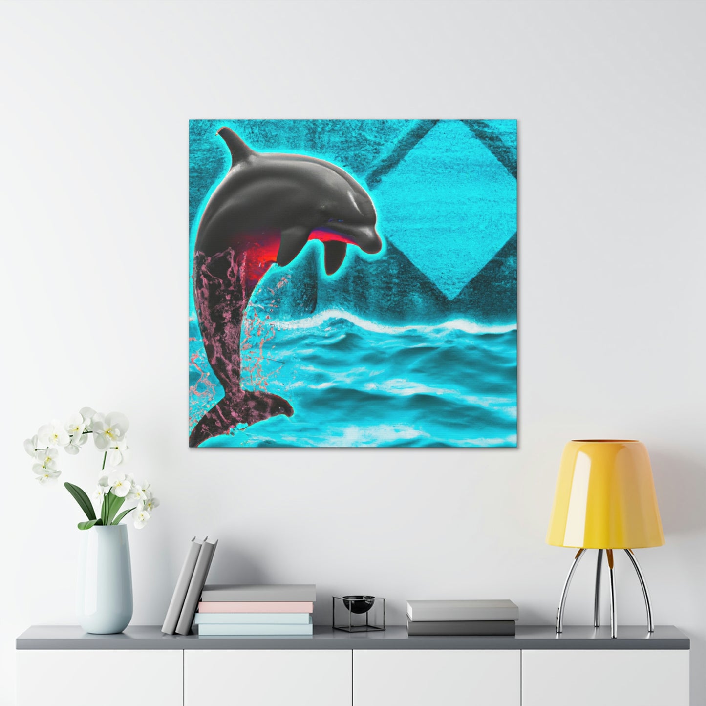 Dancing Dolphin Splash - Canvas