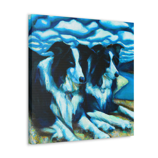 "Frolicking Border Collie" - Canvas