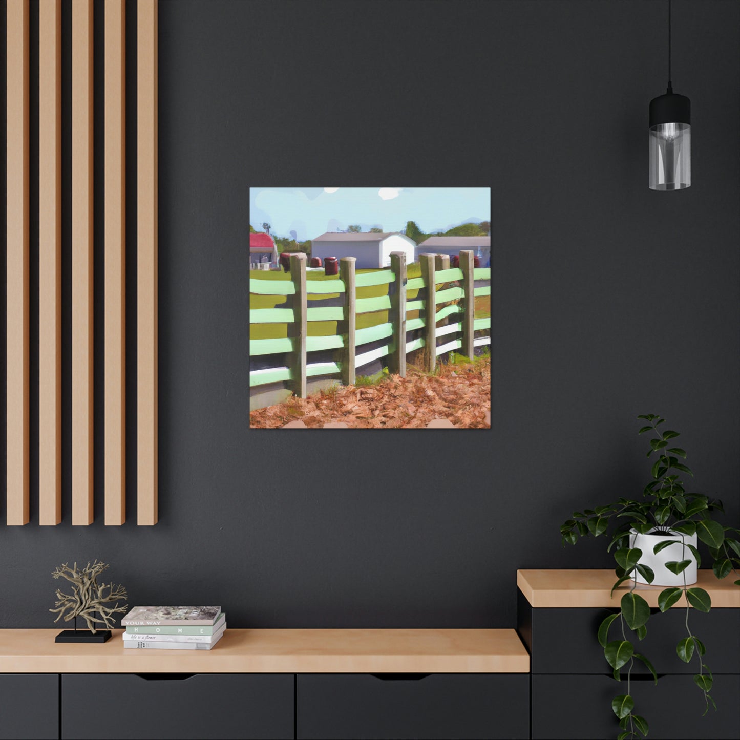 "Barnyard Fence Bouquet" - Canvas