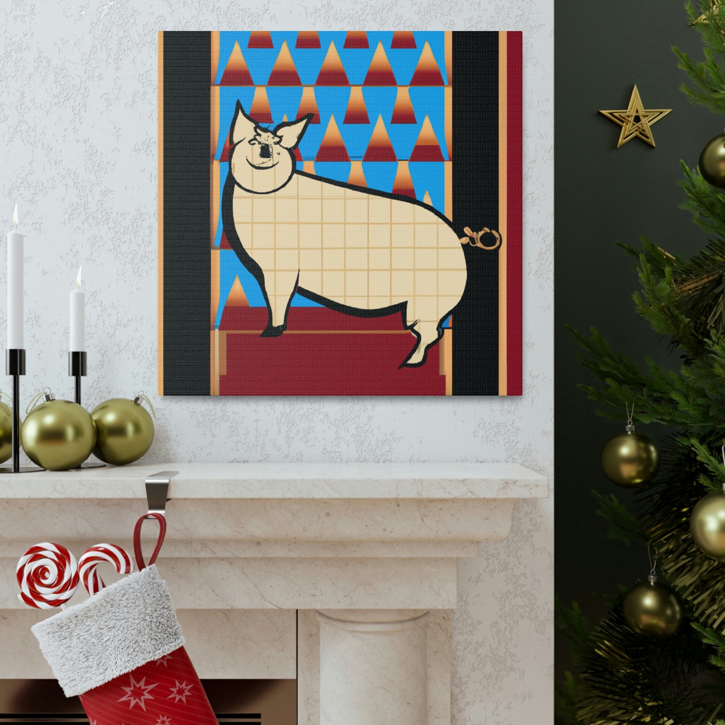 "Pig of Pleasure's Glow" - Canvas