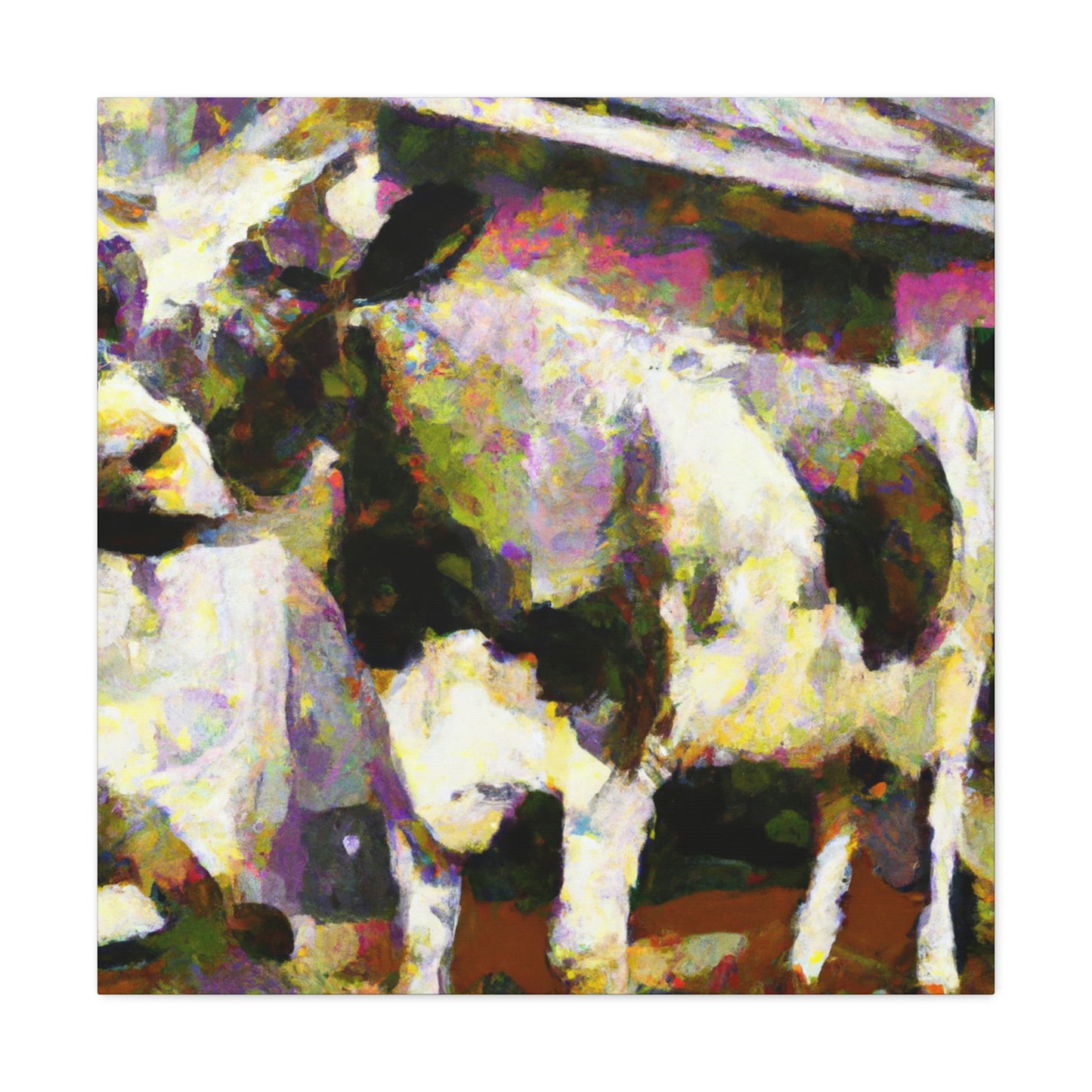 Milking a Countryside Cow - Canvas