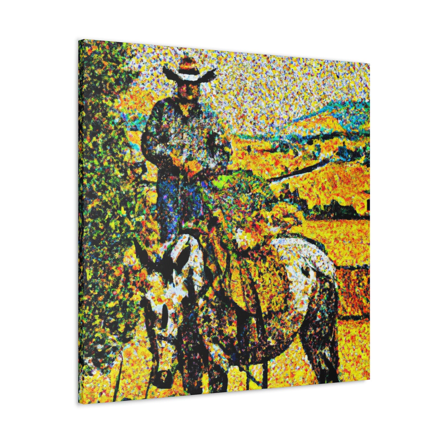 "Farm Life in Pointillism" - Canvas