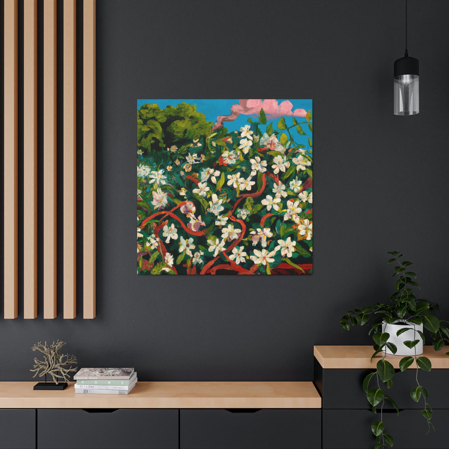 Jasmine's Expressionistic Bloom - Canvas