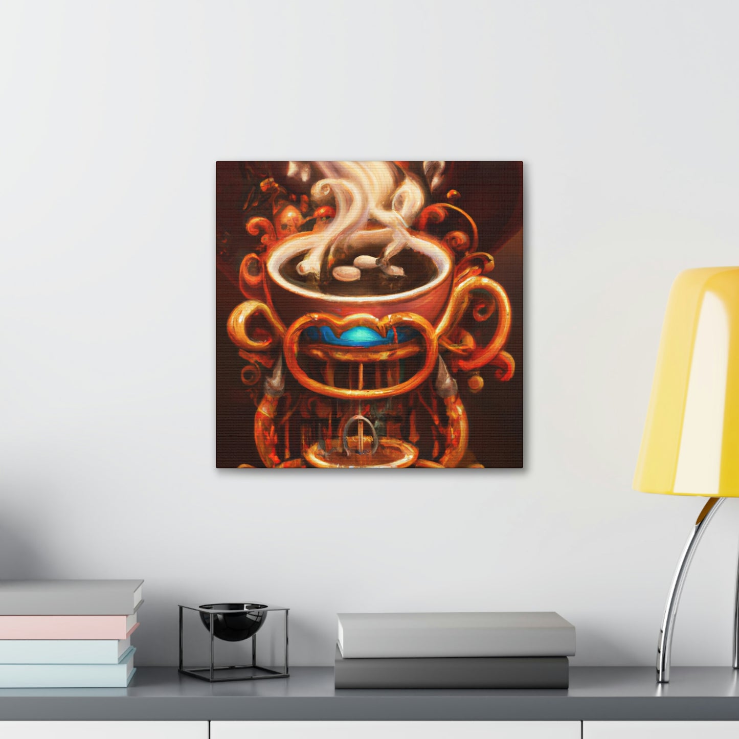 Coffee Cup Clockwork Impact - Canvas