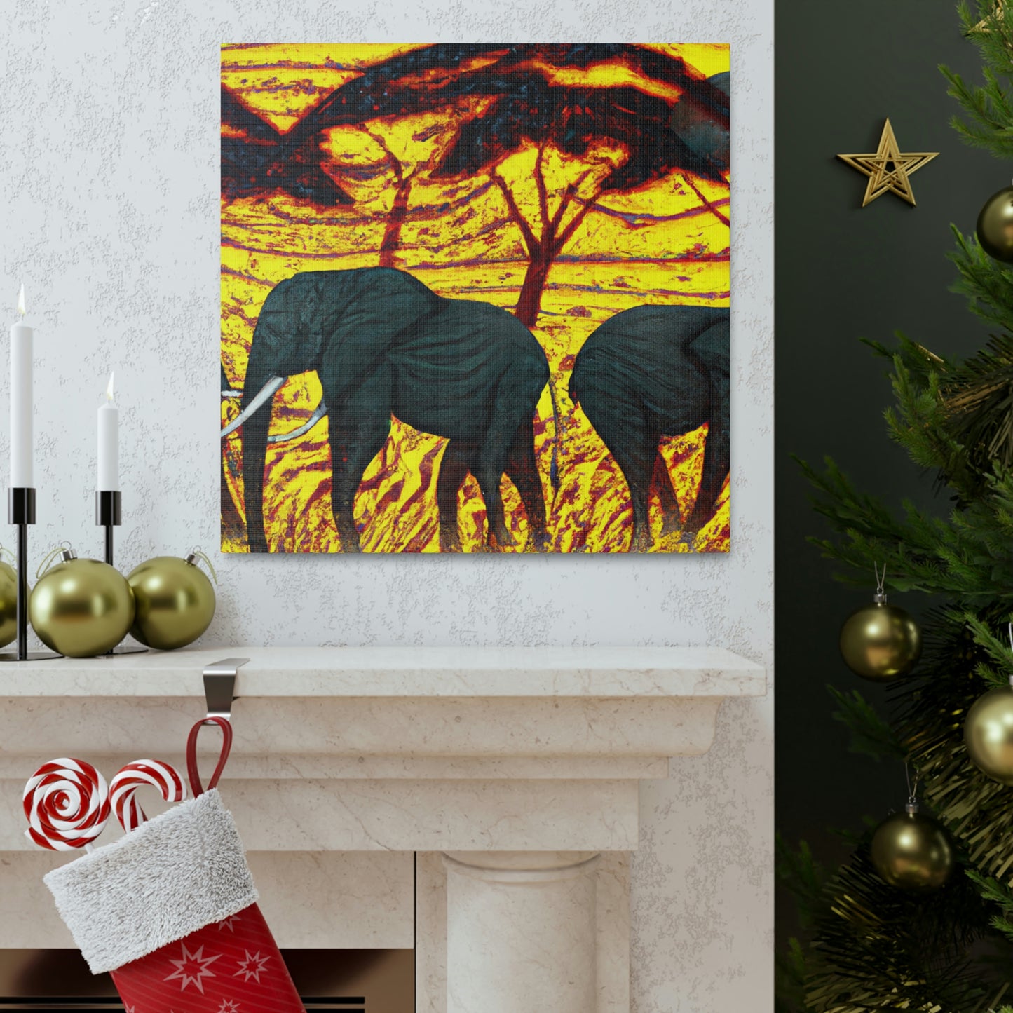 Elephant Afternoon Delight - Canvas