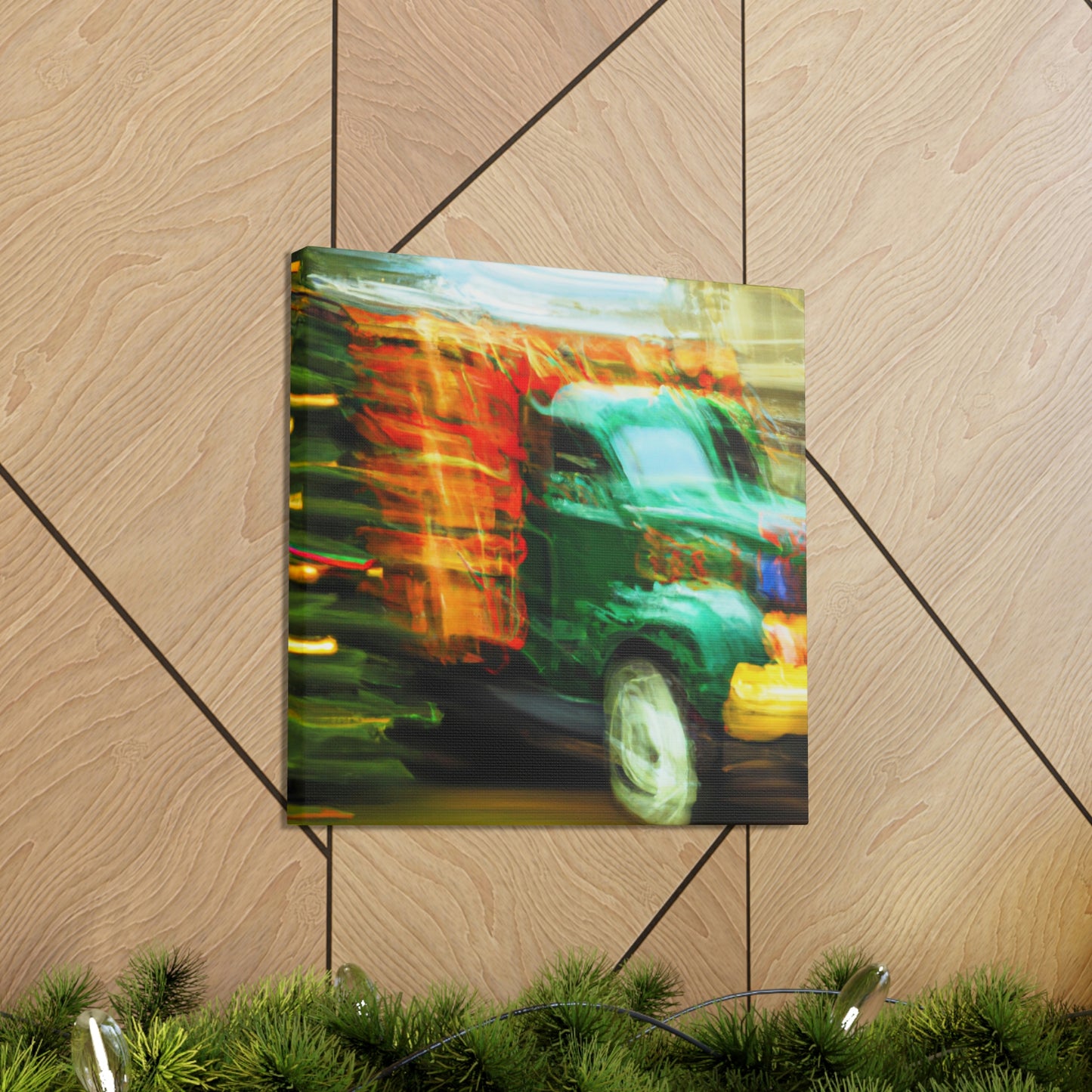 "Truck with Christmas Cheer" - Canvas