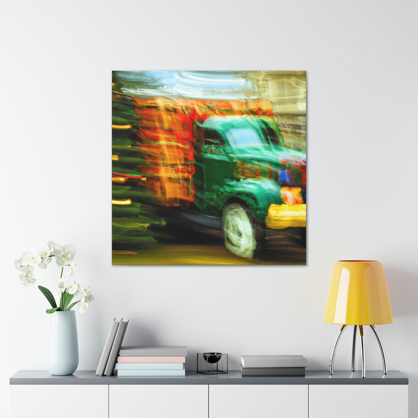 "Truck with Christmas Cheer" - Canvas