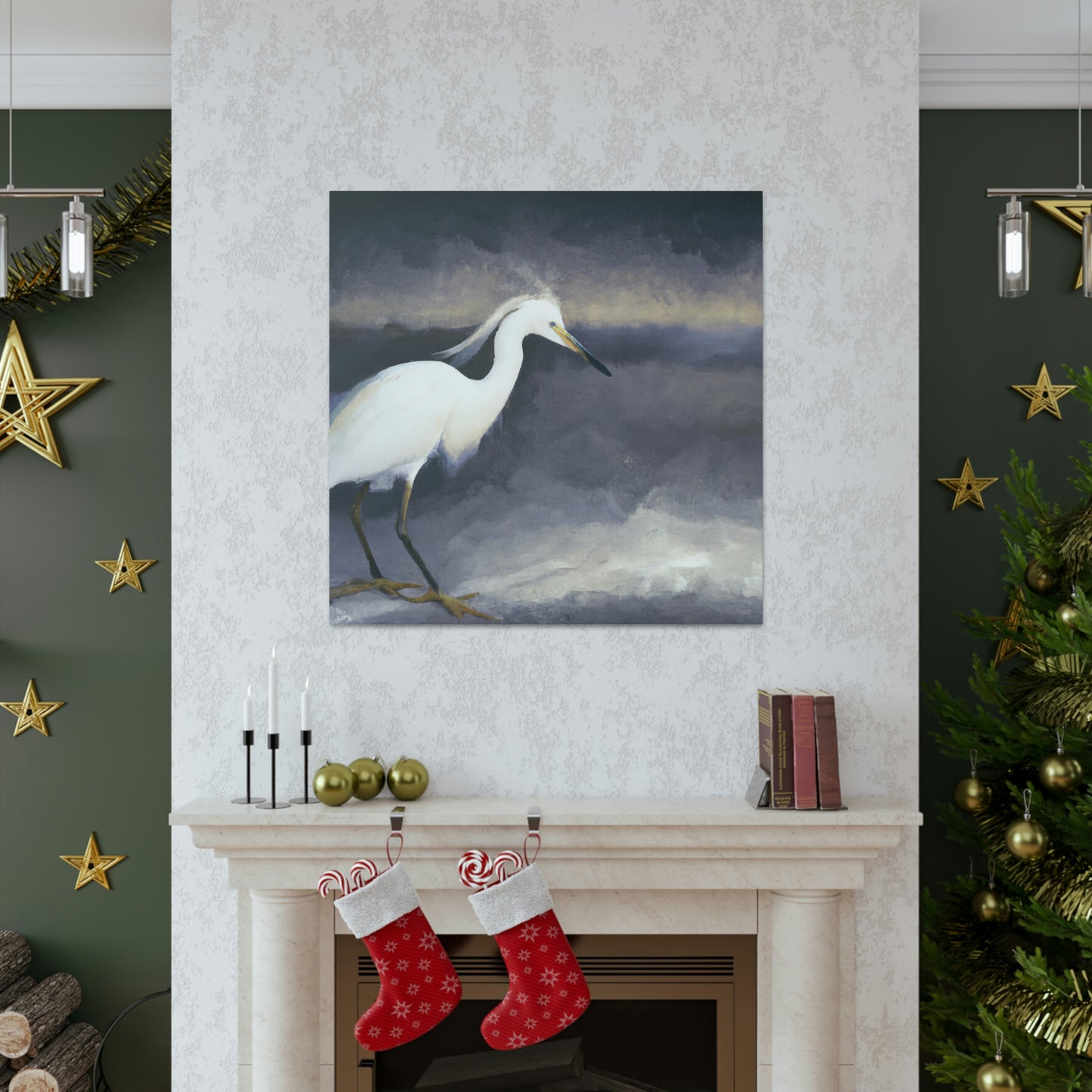 "Whiteness of Egret Winter" - Canvas