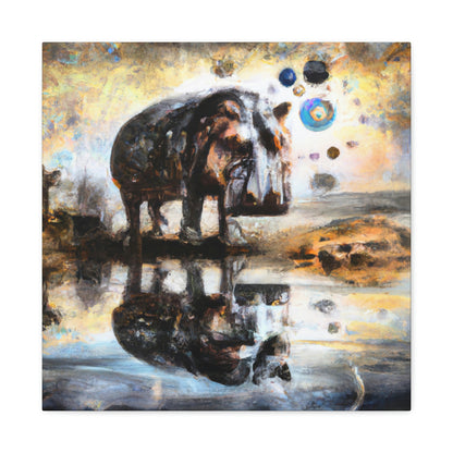 "Hippo in a Baroque" - Canvas