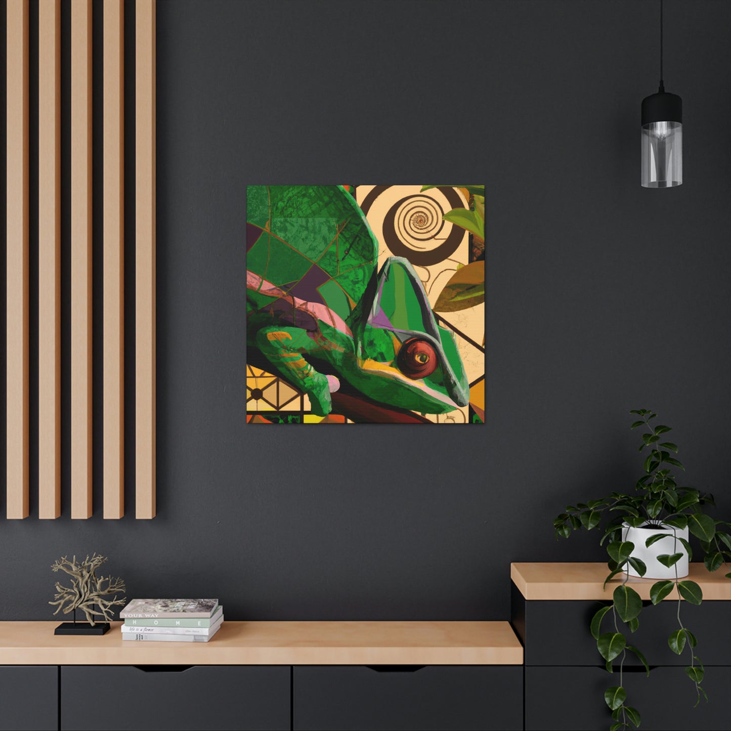 Muted Chameleon Embrace - Canvas