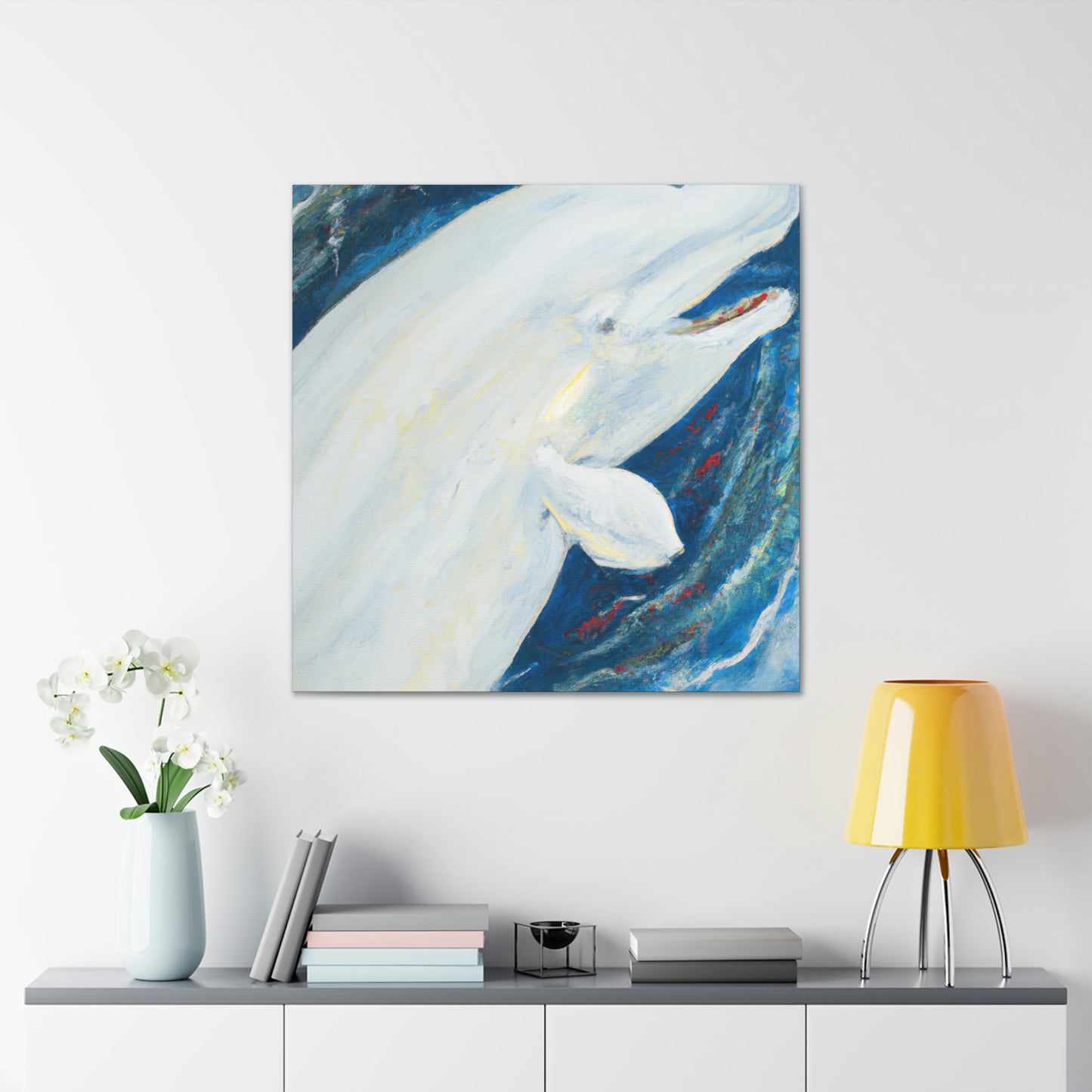 Beluga Whale Majestic. - Canvas