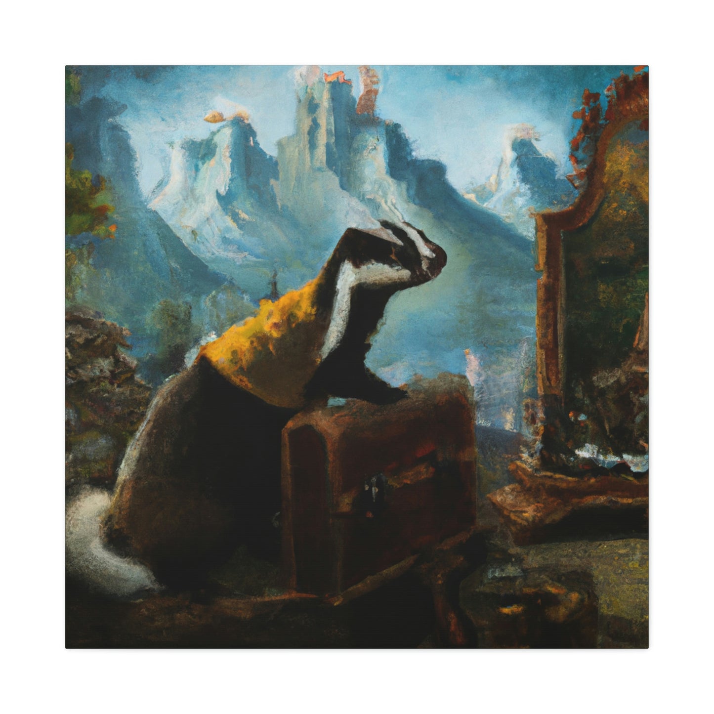 Badger in Steampunk World - Canvas