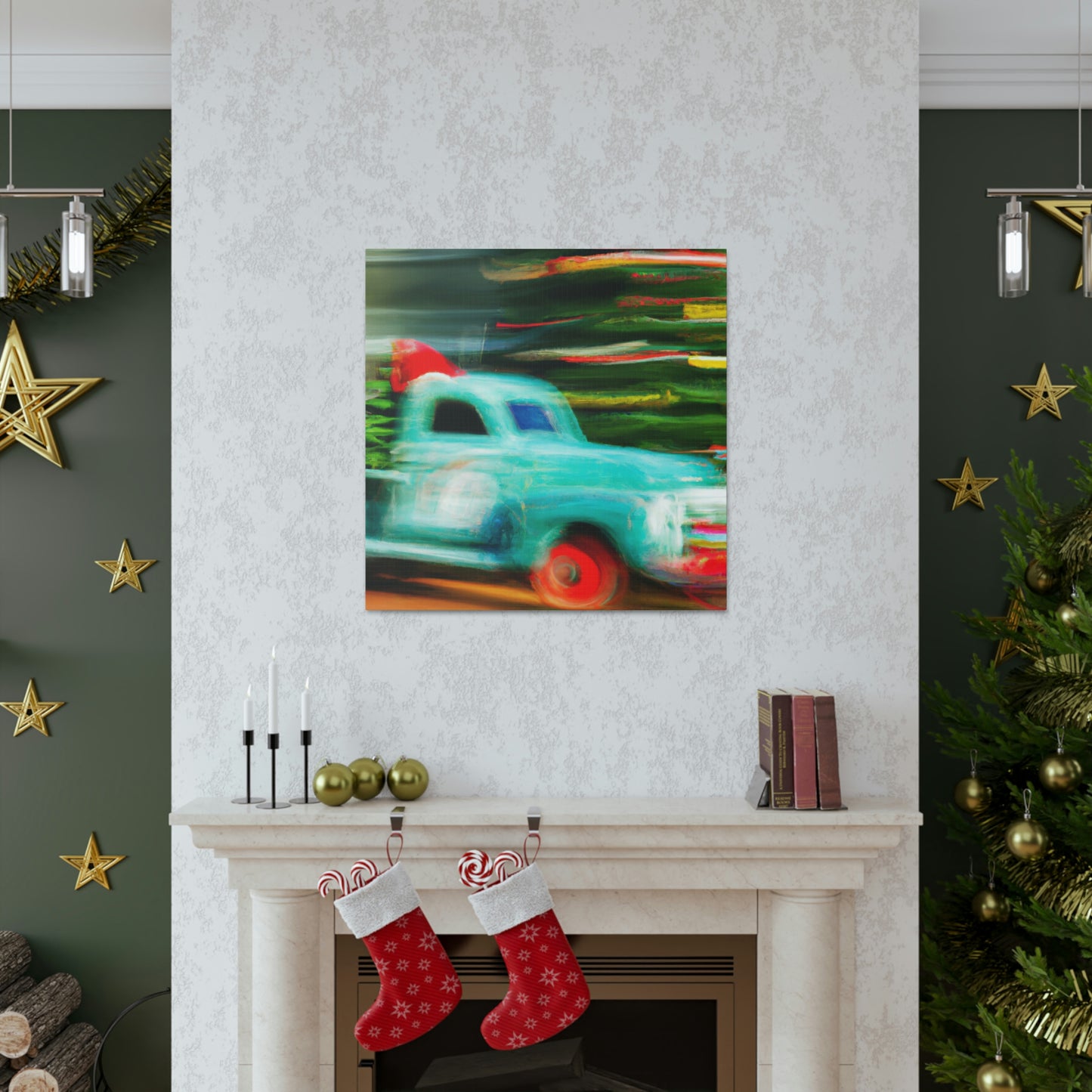 "Vintage Christmas Delivery Truck" - Canvas