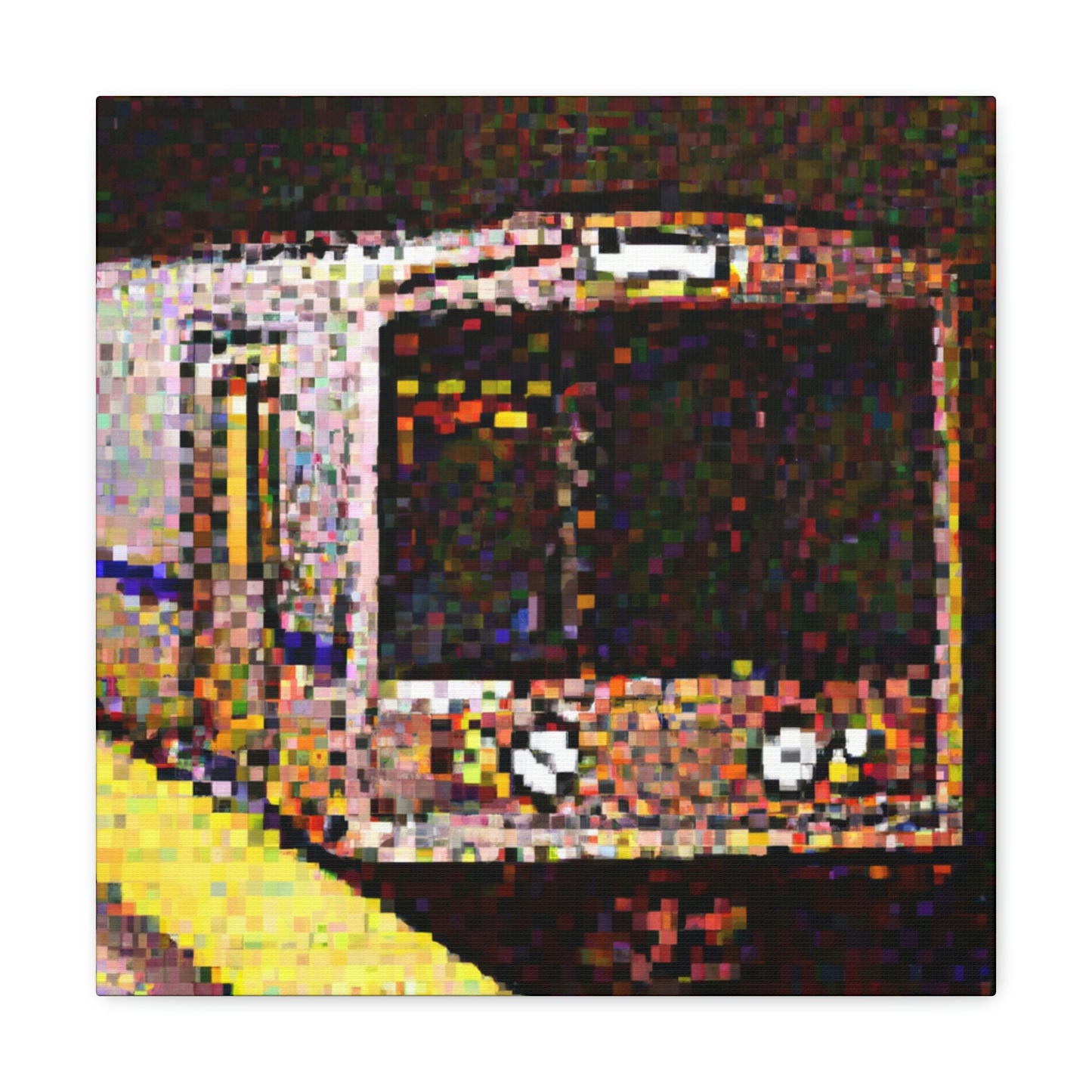 Subway Train Pointillism - Canvas