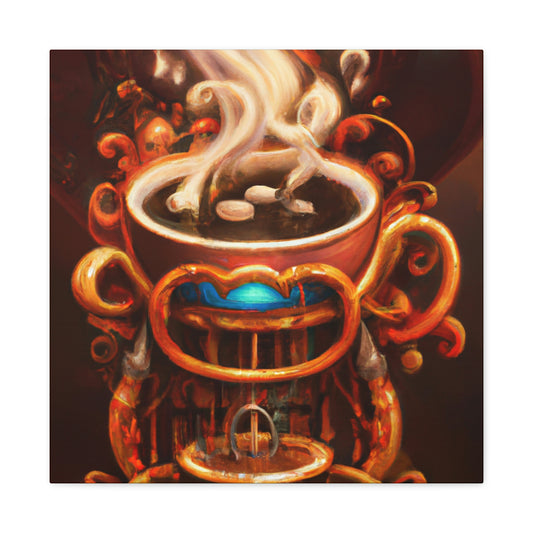 Coffee Cup Clockwork Impact - Canvas