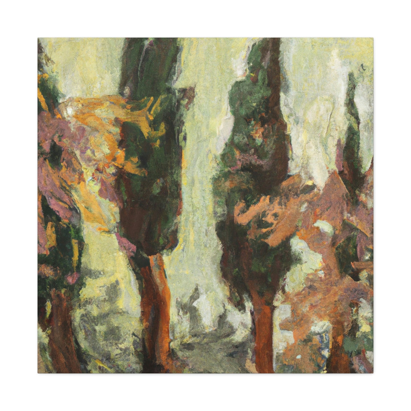 Cypress Tree Expressionism - Canvas