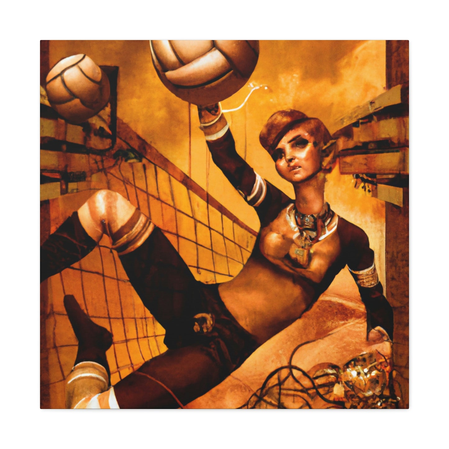 Victory in Steampunk Volley - Canvas