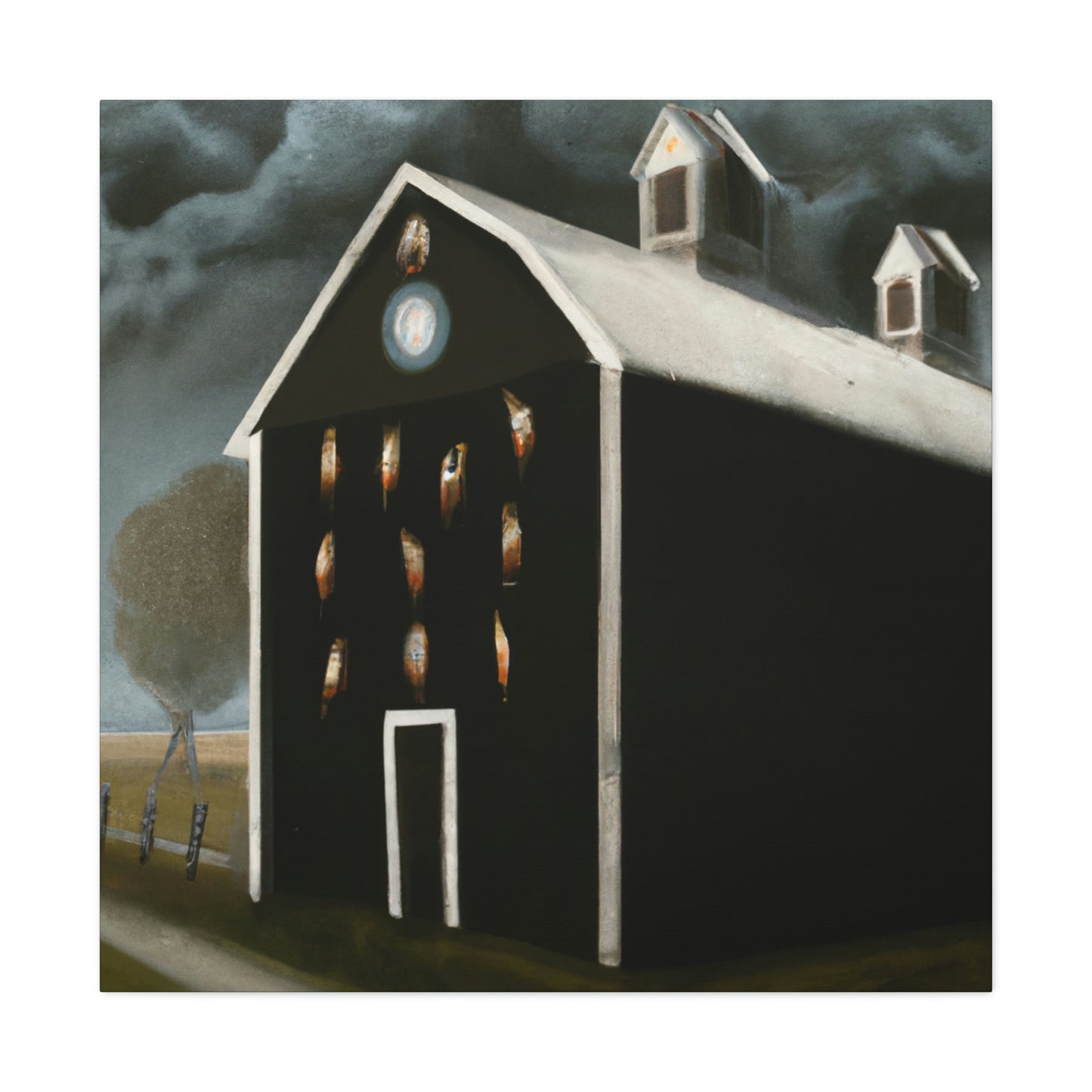 Barns in Art Deco - Canvas