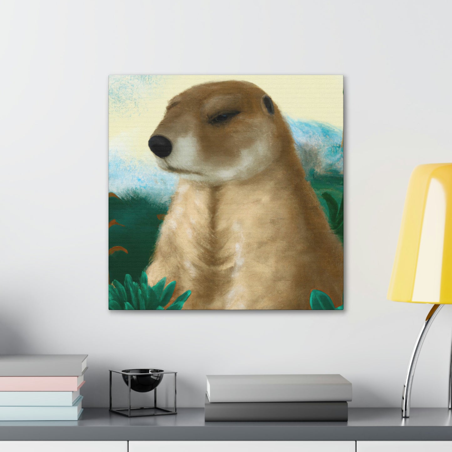 "Prairie Dog Art Deco" - Canvas