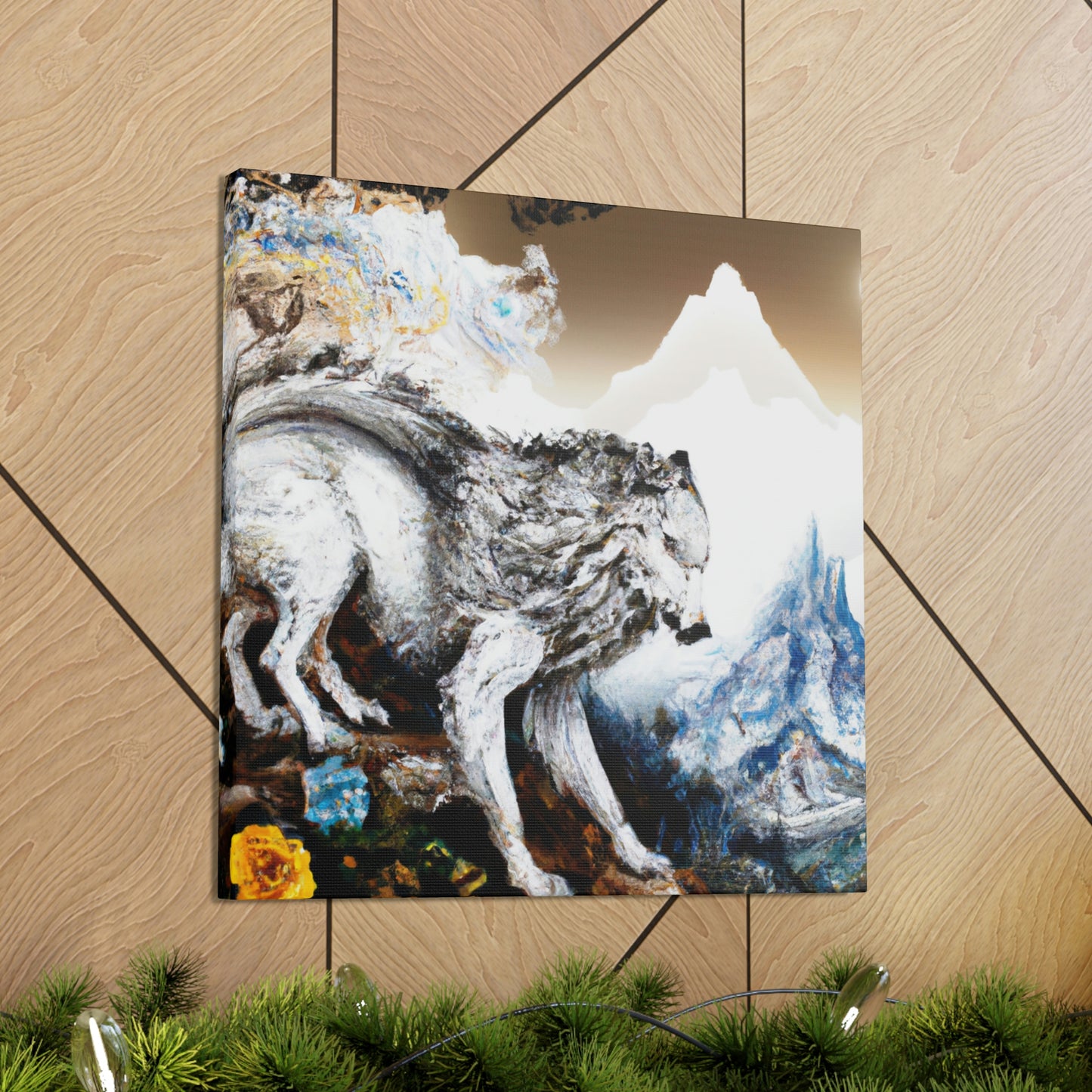 Wolf in Moonlight Glow - Canvas