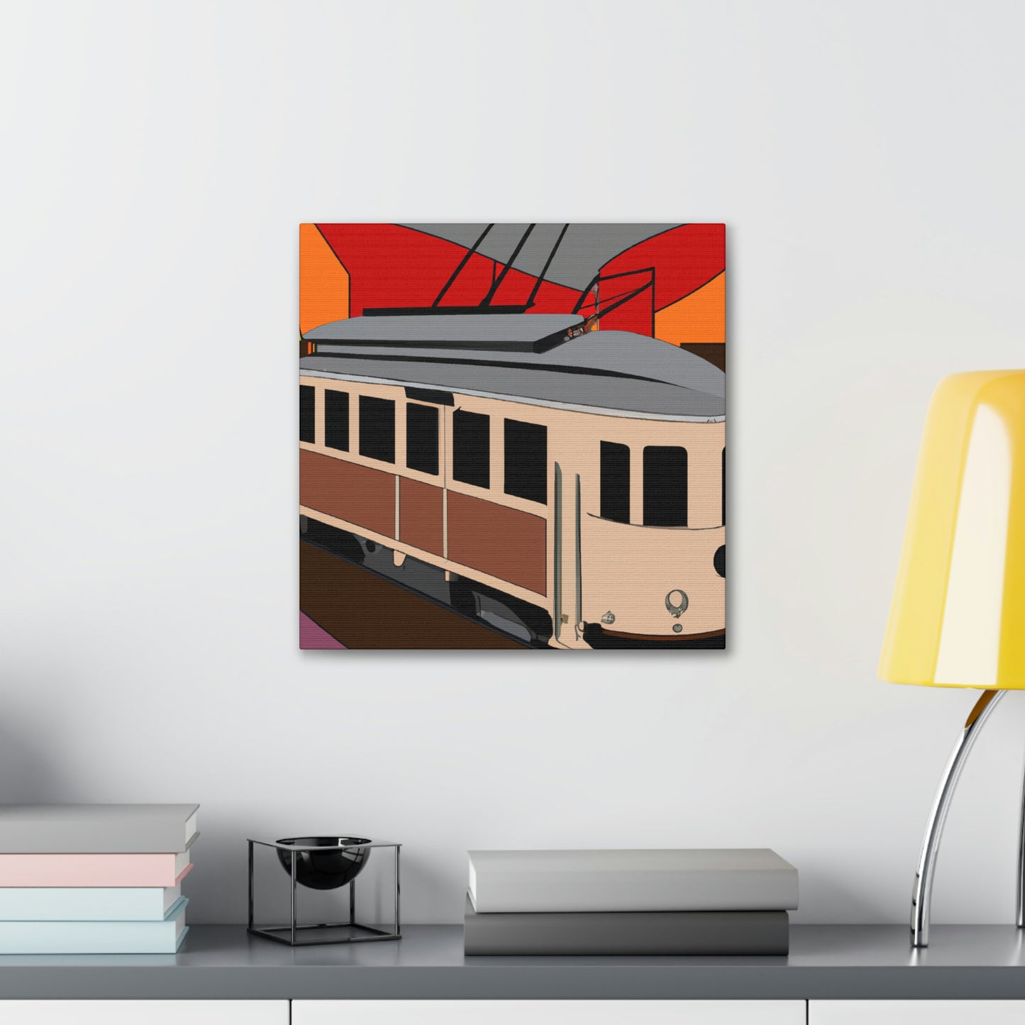 "Tram of Twinkling Lights" - Canvas