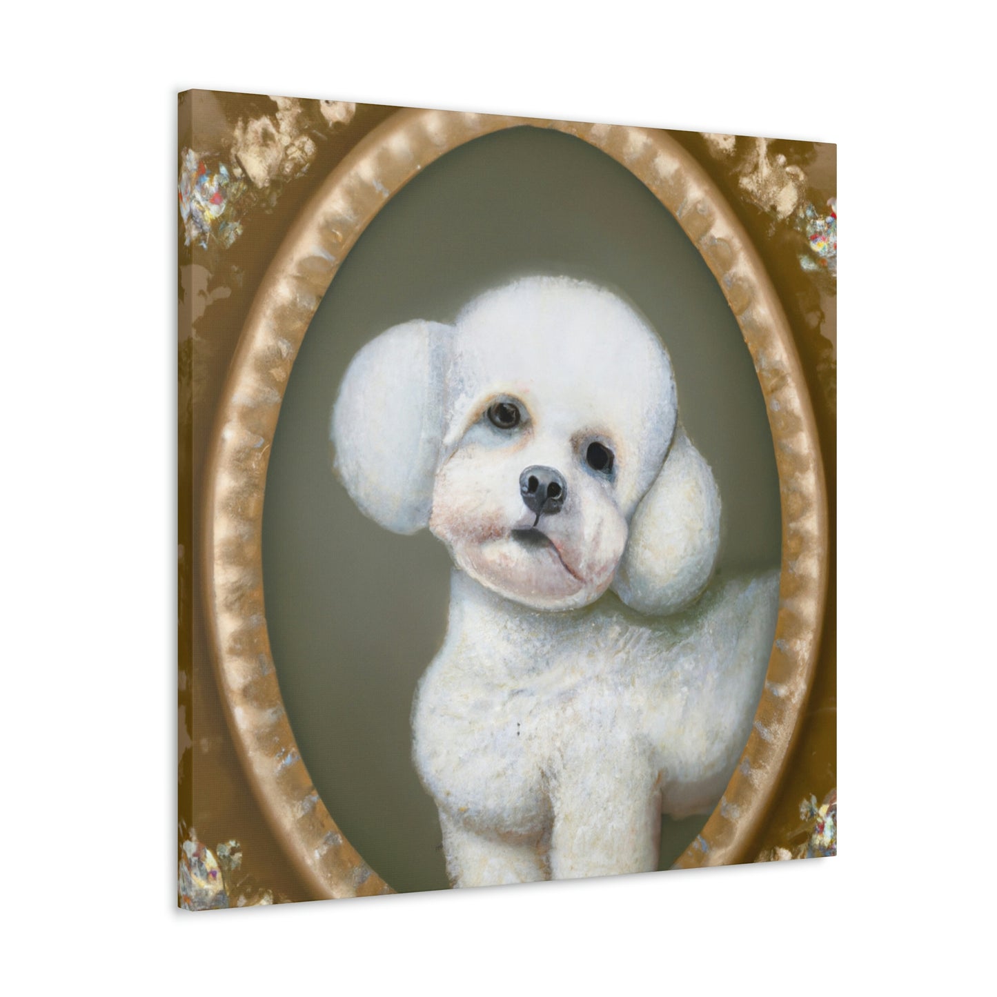 "Frolicking Bichon Frise" - Canvas