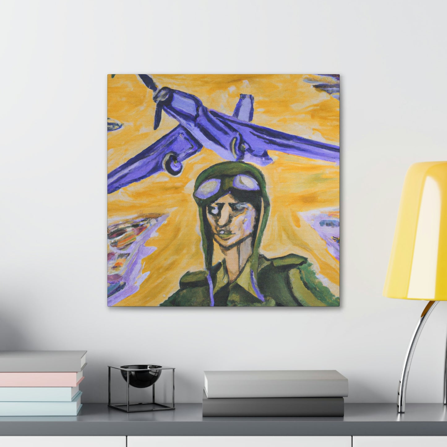 "Aviator in Expressionism". - Canvas