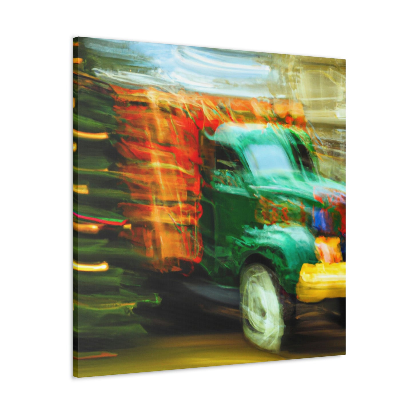 "Truck with Christmas Cheer" - Canvas