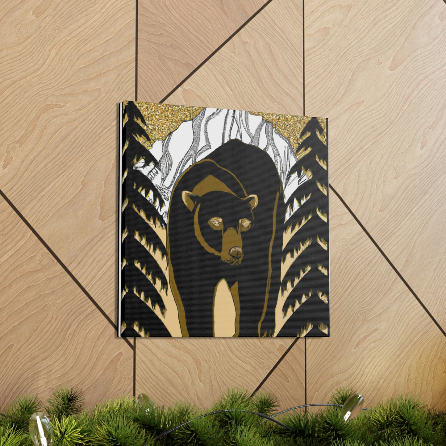 Dancing Art Deco Bear - Canvas