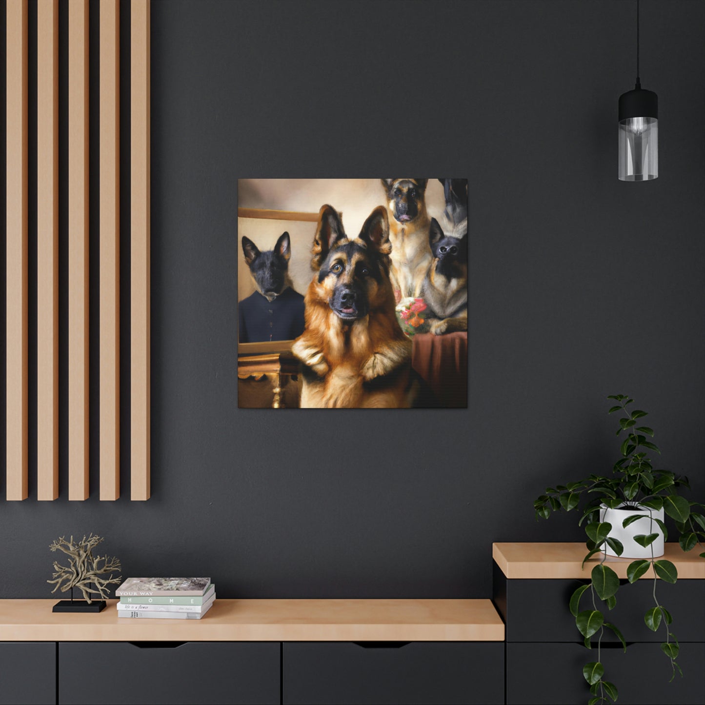 "German Shepherd Reflection" - Canvas