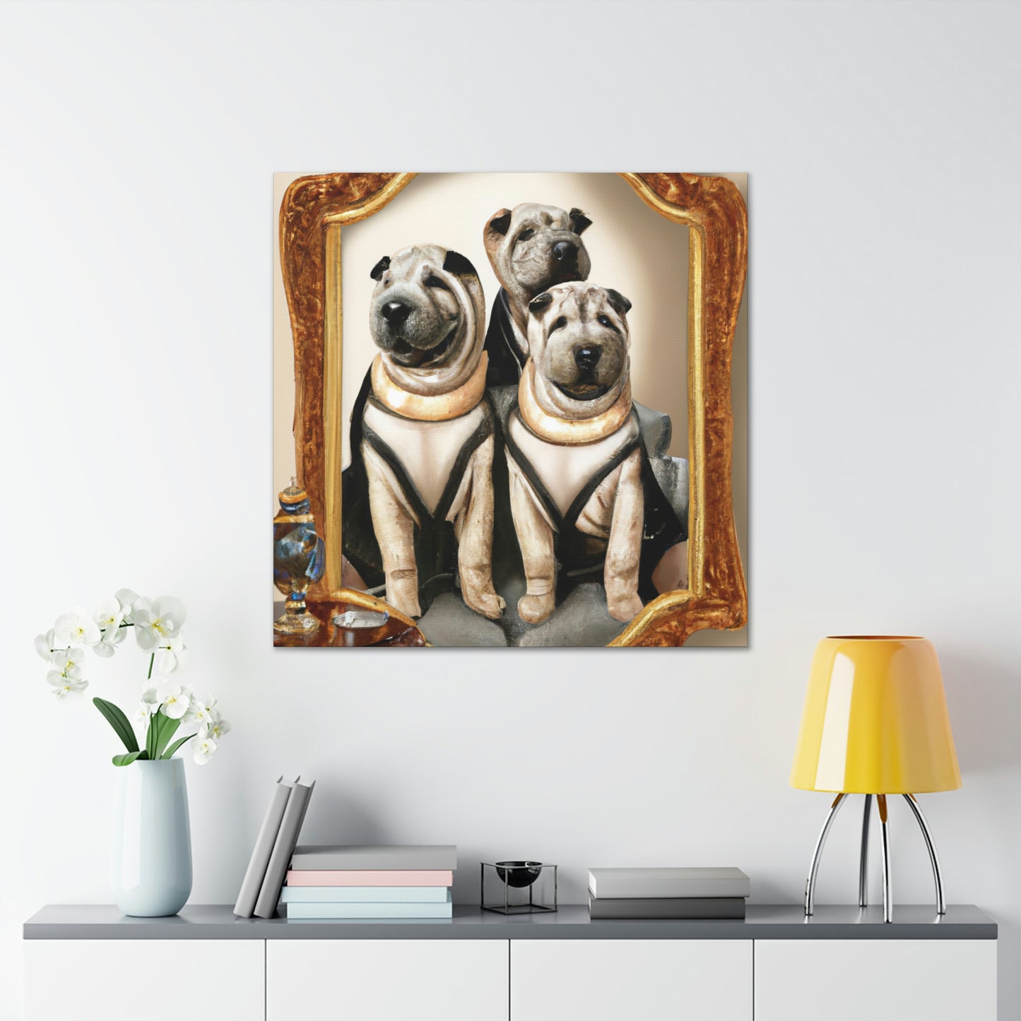 "Shar Pei's Golden Shine" - Canvas