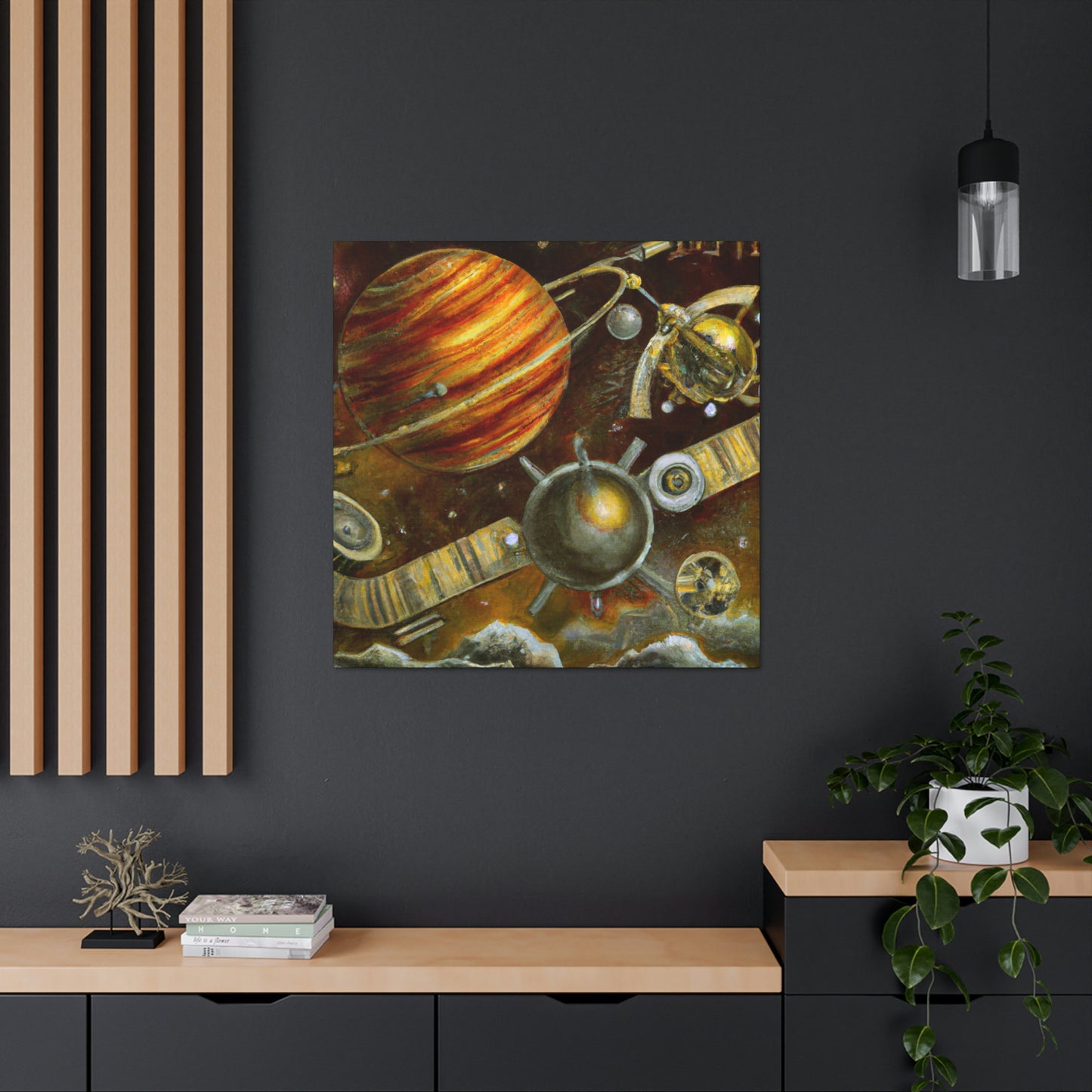 "Jupiter in Steampunk Hues" - Canvas