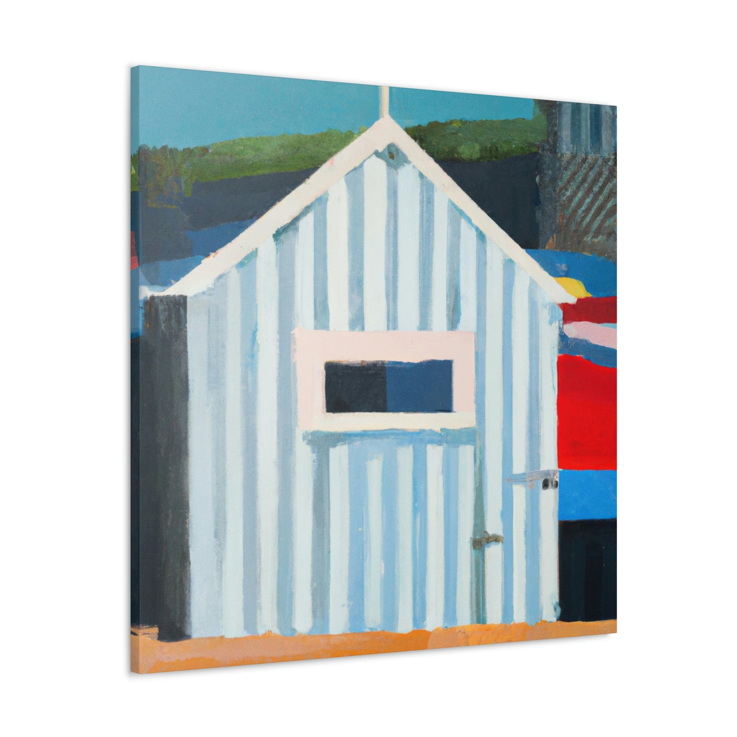 "Beach Hut Majesty 1940s" - Canvas