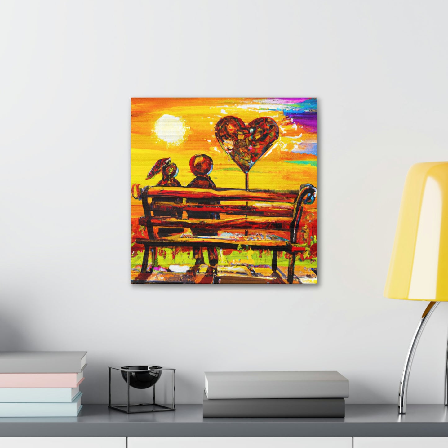 "Love's Embrace Bench" - Canvas