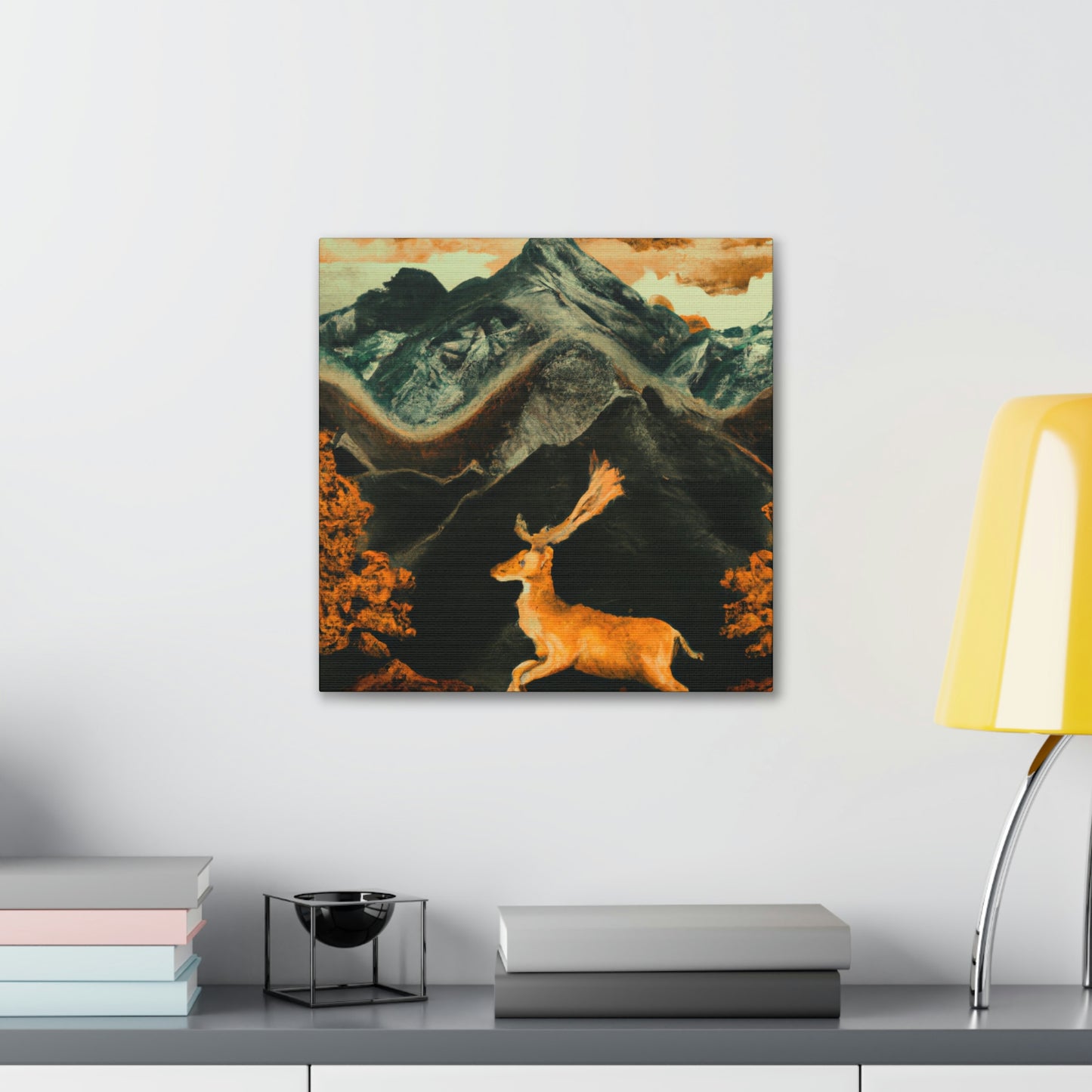 Deer in a Garden - Canvas