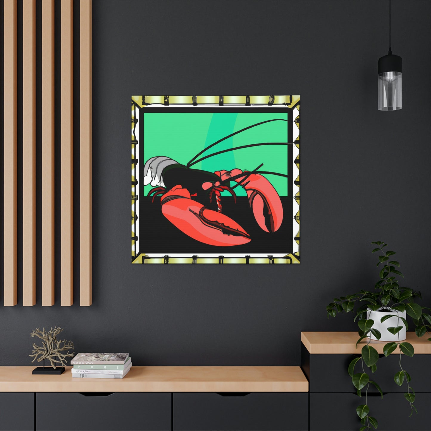 "Lobster Lures Lovingly" - Canvas