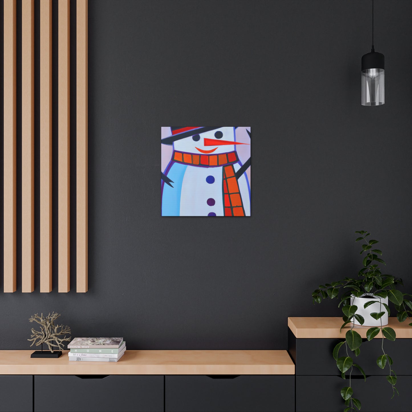 "Frosty Art Deco Snowman" - Canvas