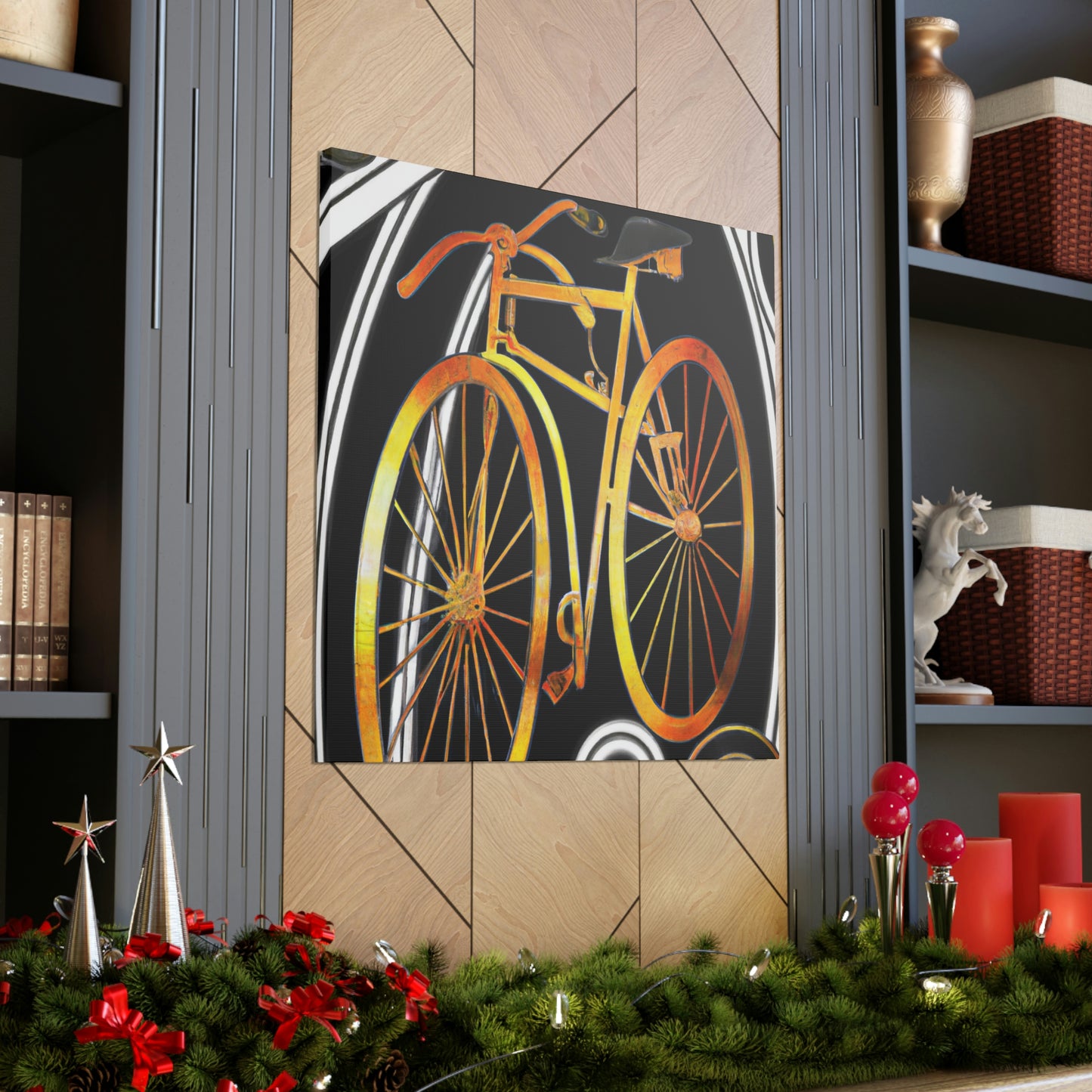 "Wheeling Art Deco Bike" - Canvas