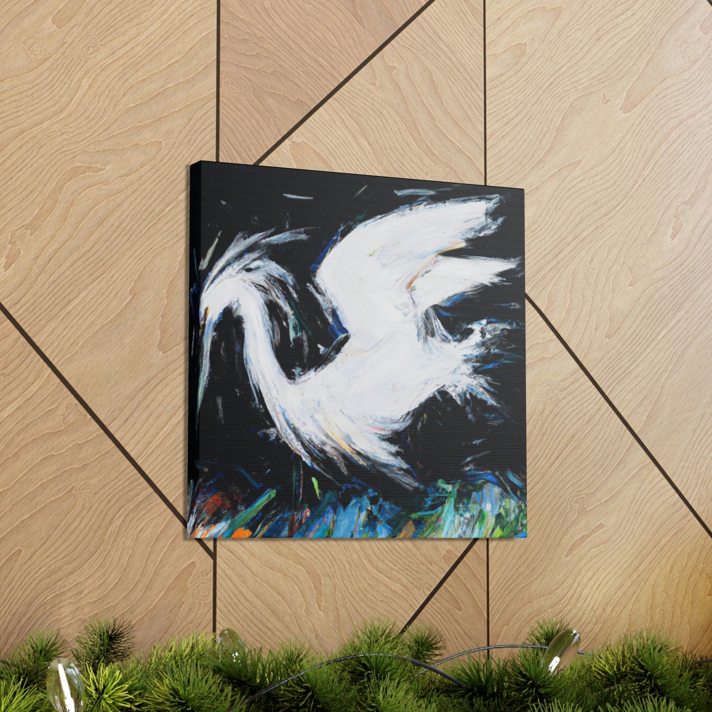 Snowy Egret Splendor. - Canvas