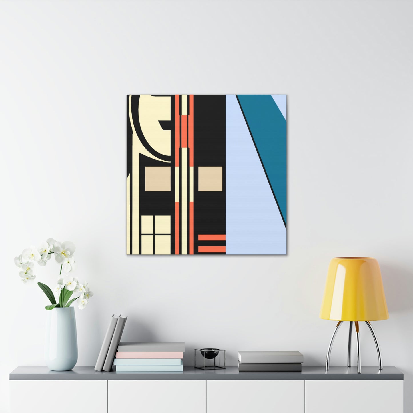 "Metallic Minimalist Mosaic" - Canvas