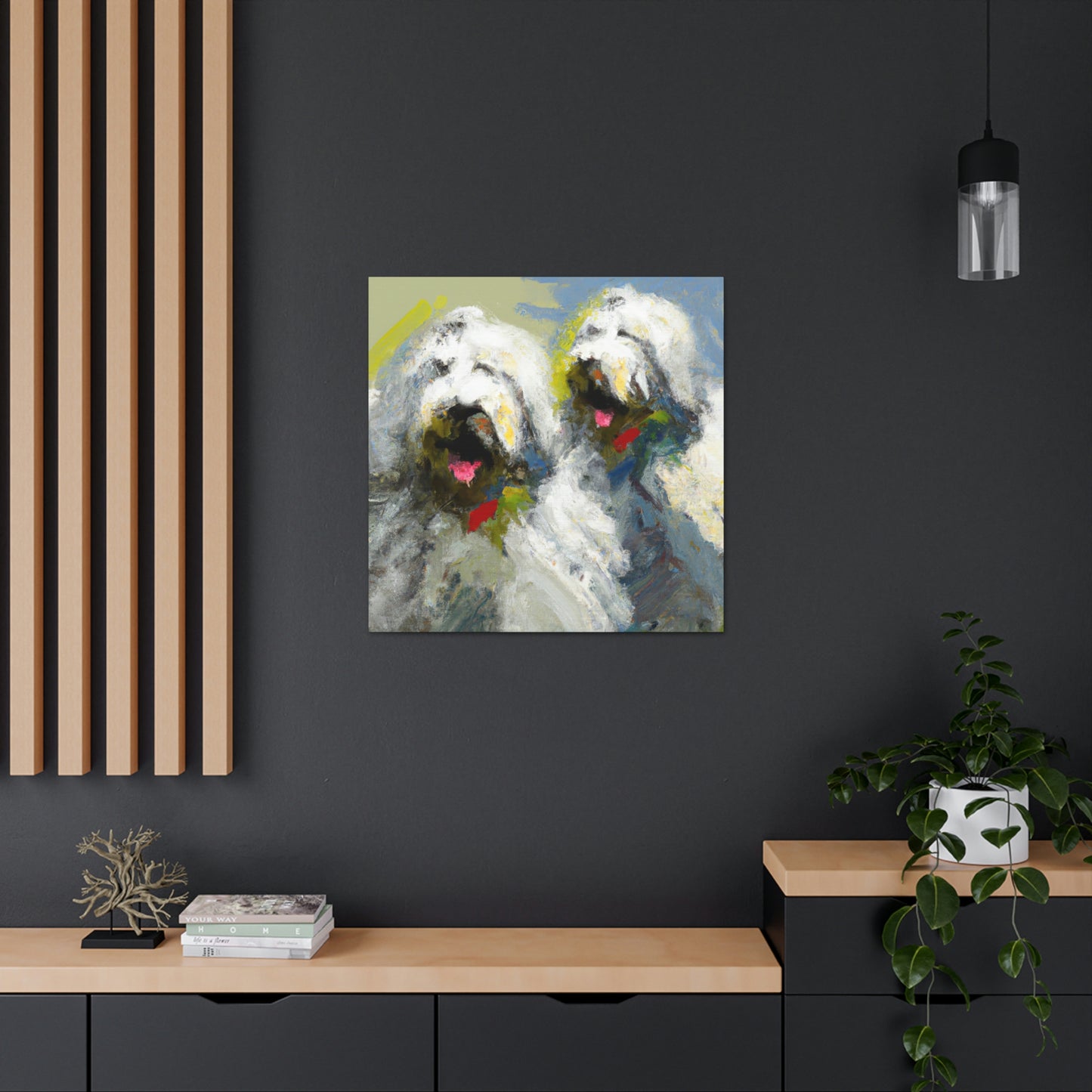 "Old English Sheepdog Dream" - Canvas