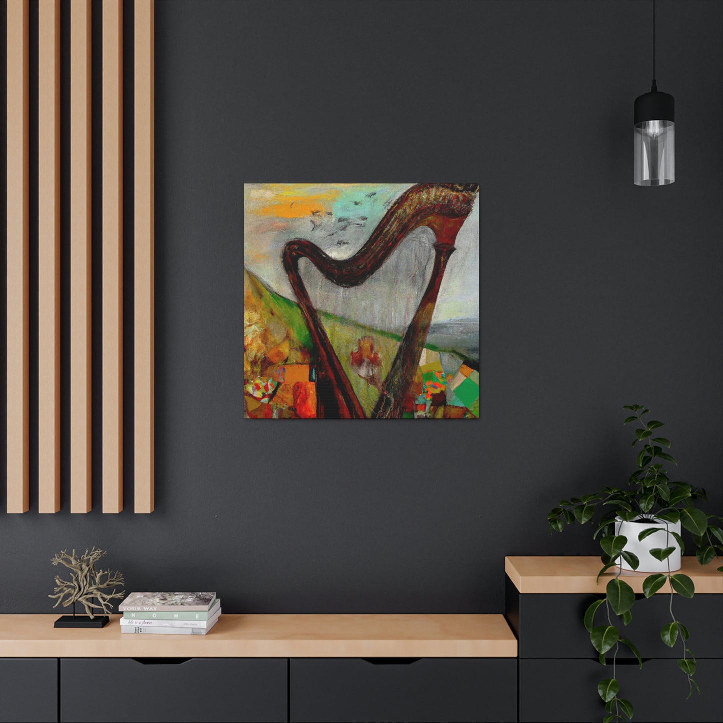 "Harp in Harmonious Colors" - Canvas