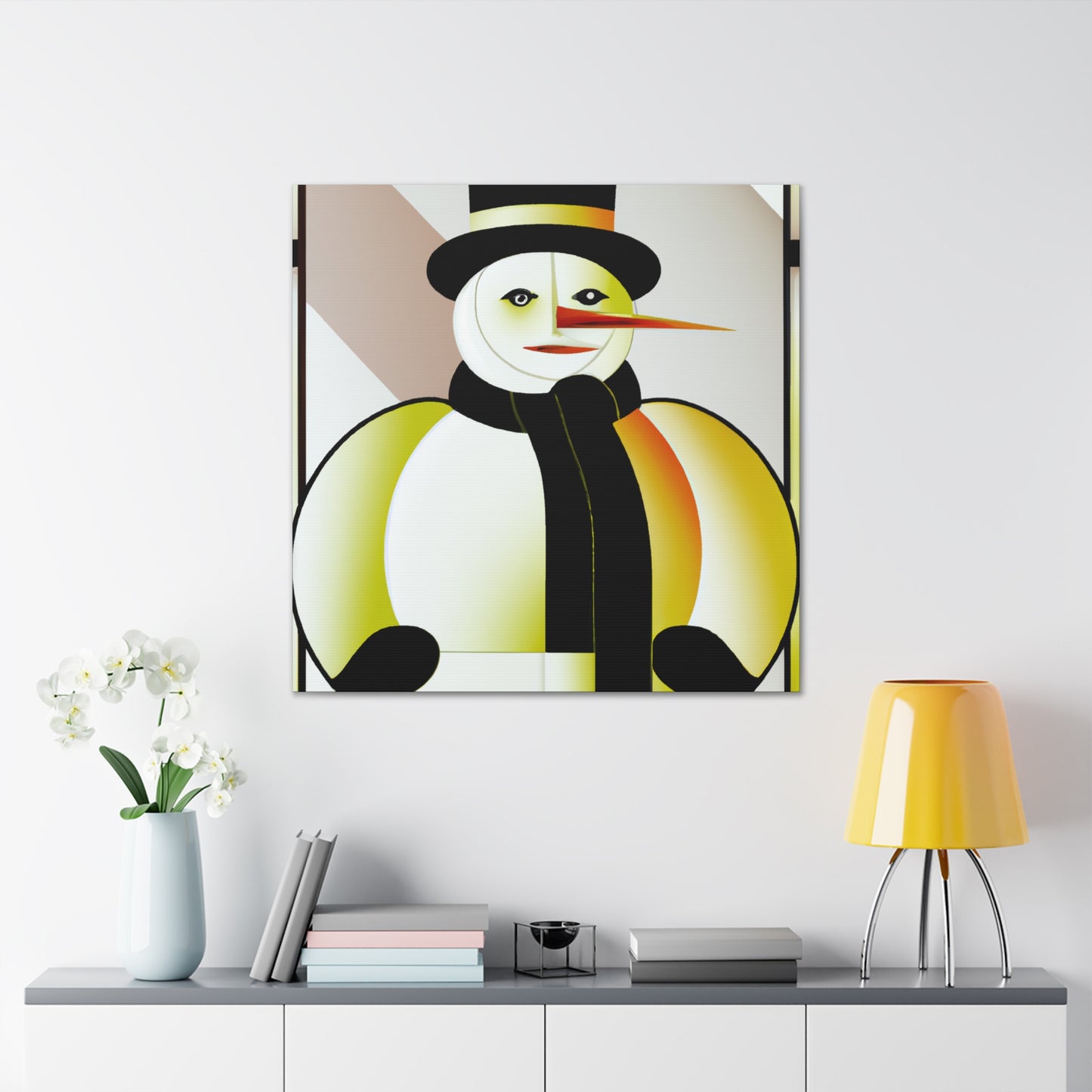 "Frosty Snowman Deco" - Canvas