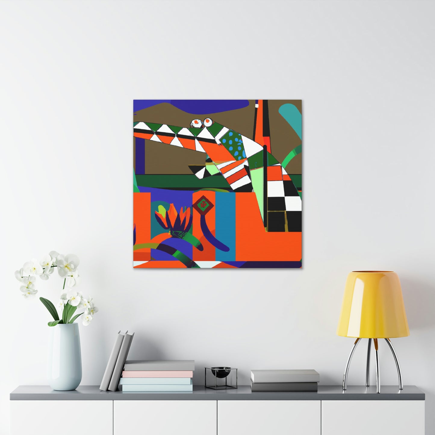 "Crocodile Art Deco" - Canvas