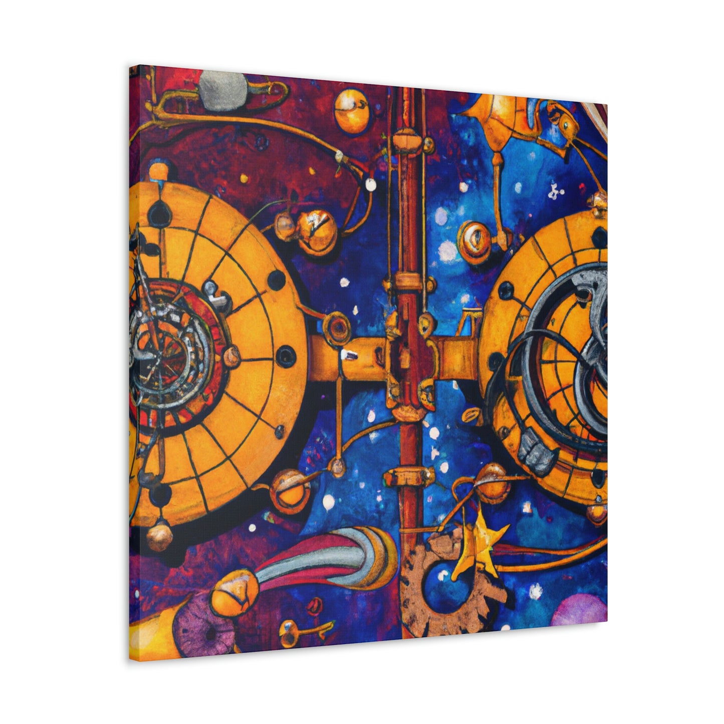 "Starlit Clockwork Skies" - Canvas