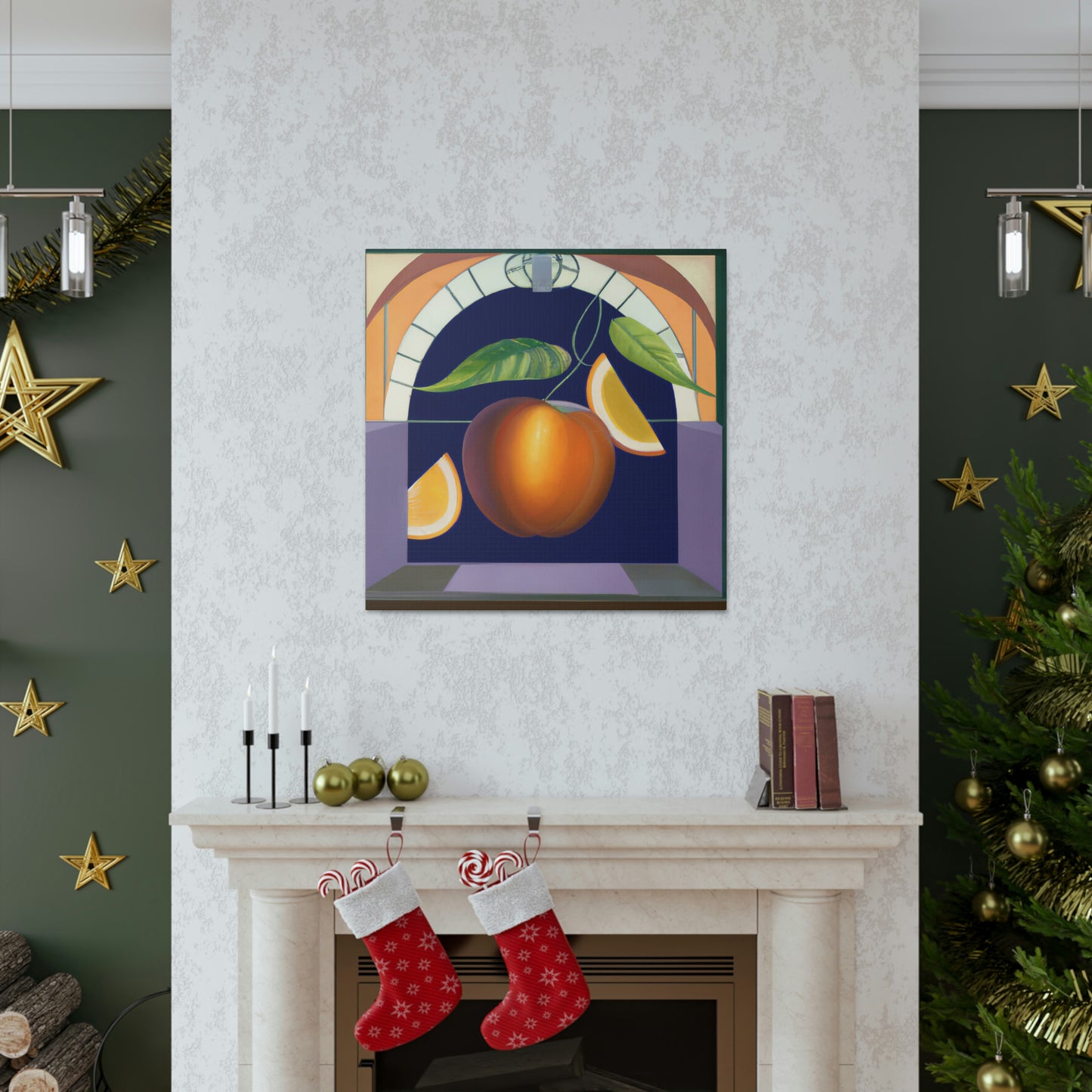 "Lush Art Deco Fruit" - Canvas