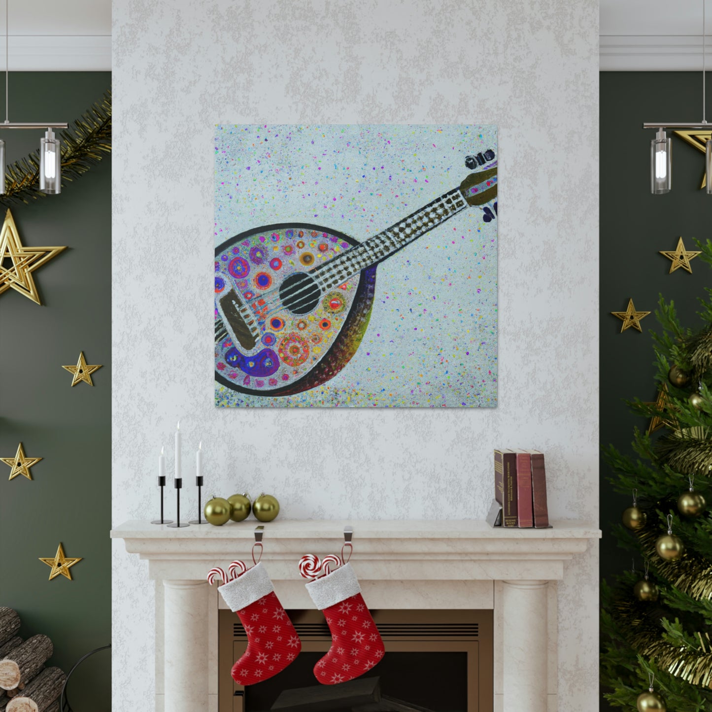 Mandolin in Pointillism - Canvas