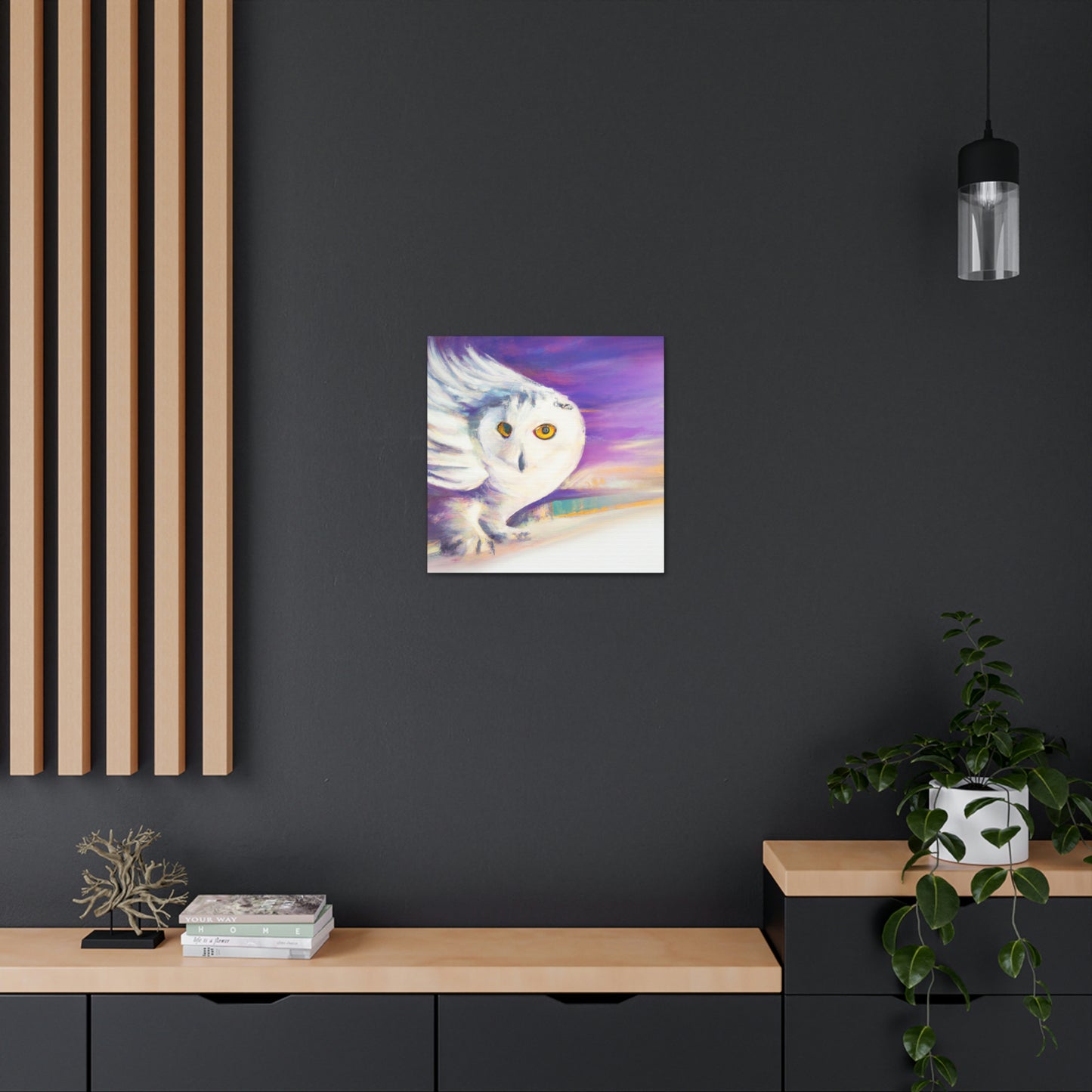 "Snowy Owl in Moonlight" - Canvas