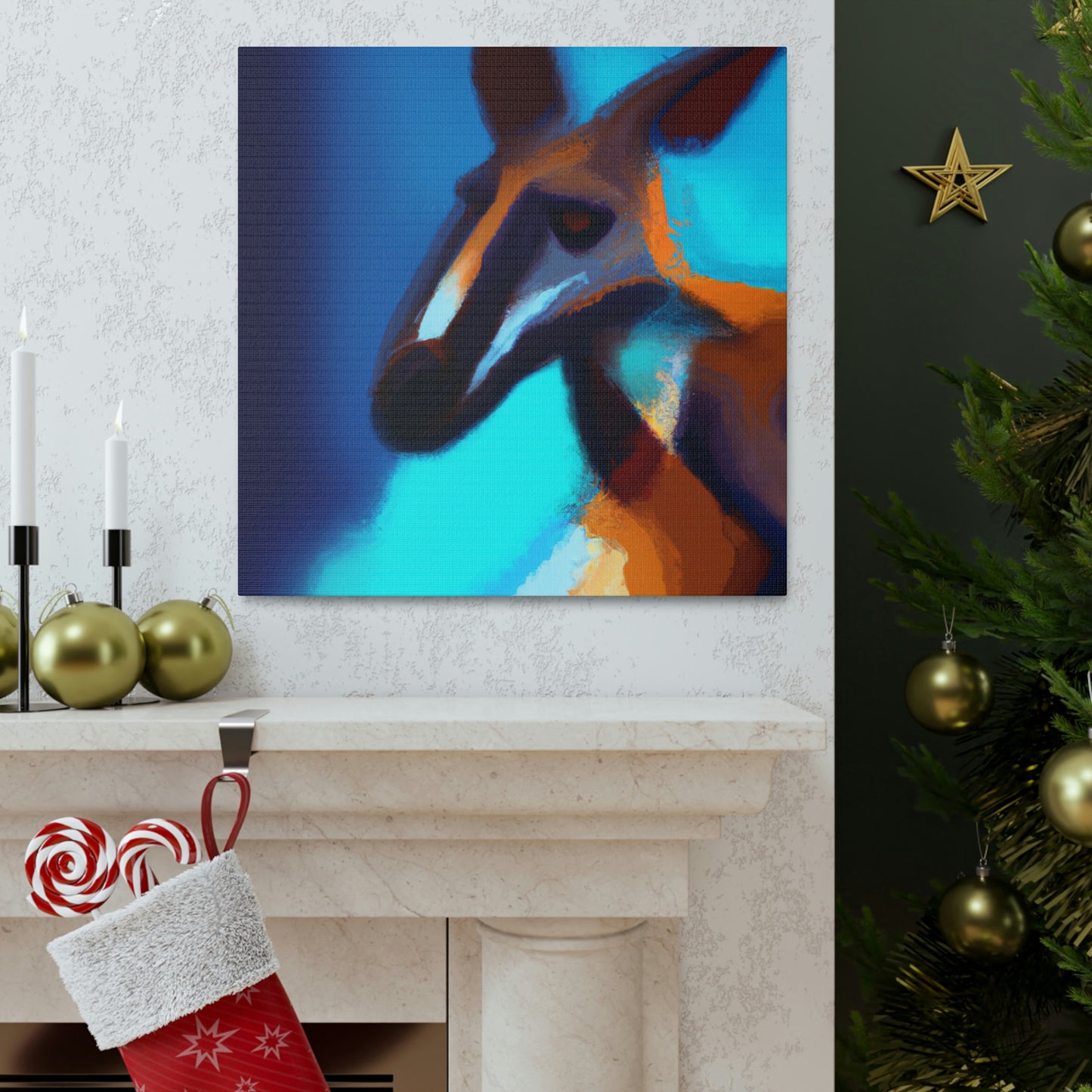 Kangaroo in Abstract - Canvas