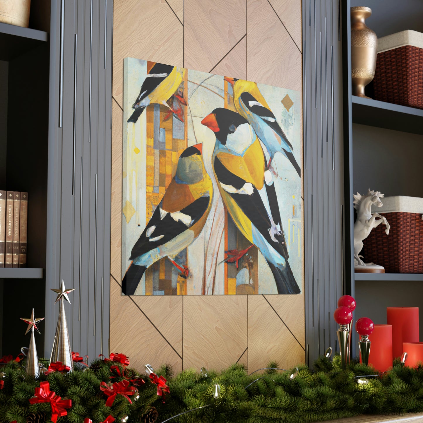 "Goldfinch in Deco Style" - Canvas